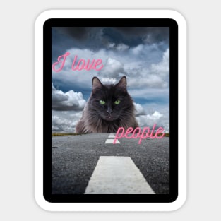 I love scaring people - Black cat Sticker